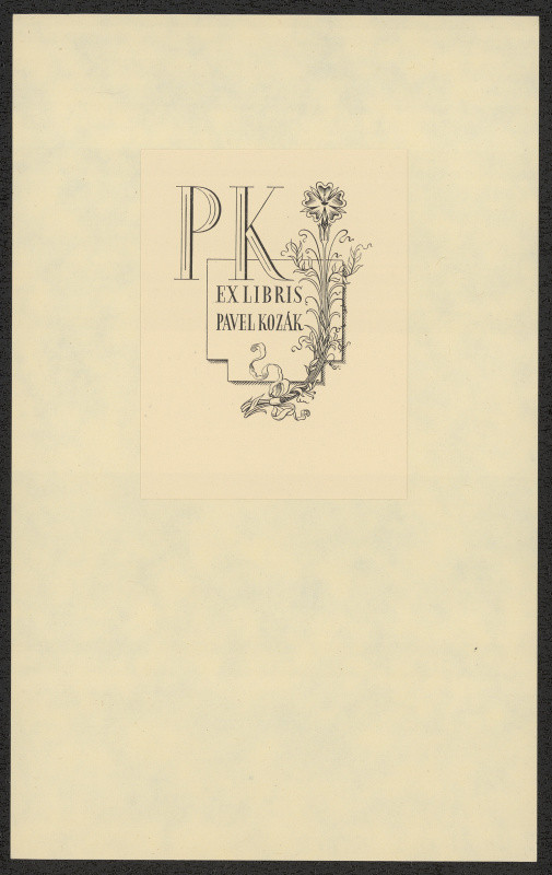 Karel Kinský - Ex libris Pavel Kozák. in Devatenáctý Soubor exlibris Karla Kinského. Turnov 1944