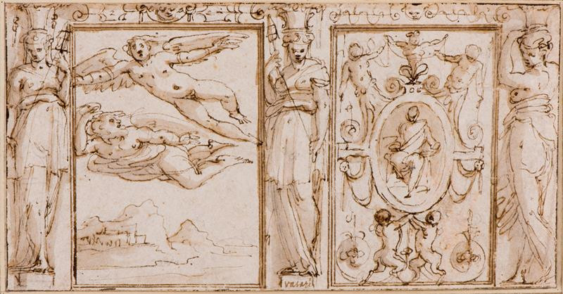 Giorgio Vasari - Návrh na výzdobu stěny
