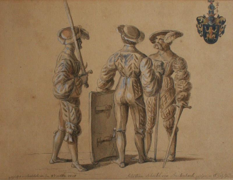 neznámý kreslíř německý - Středověký voják
