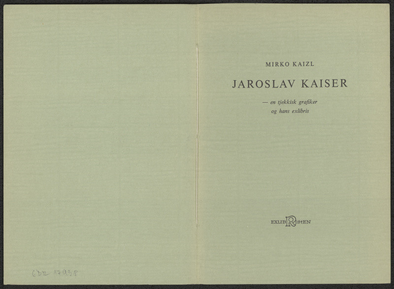 Jaroslav Kaiser - Jaroslav Kaiser - en tjekkisk grafiker og hans exlibris. Frederikshavn 1979