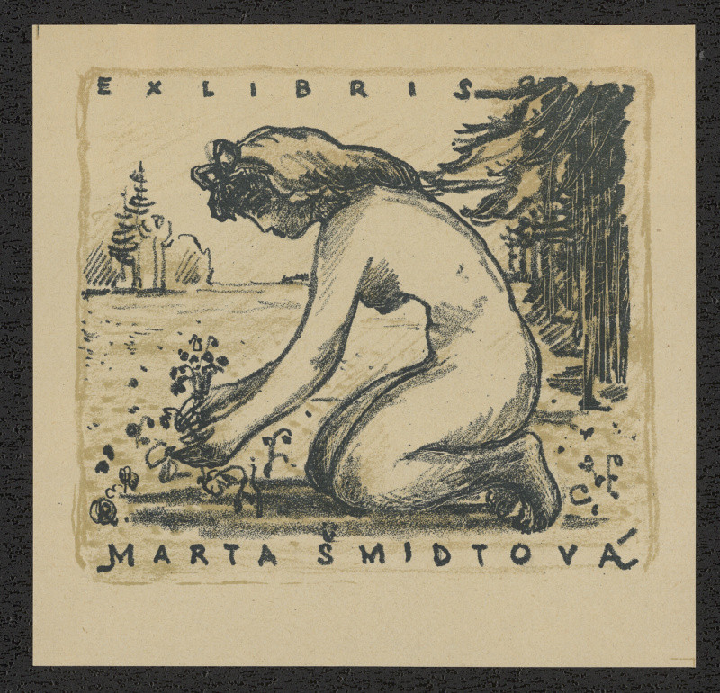 Oldřich Karel - Ex Libris Marta Šmidtová