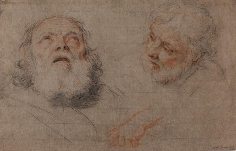 neznámý malíř italský - Studie hlav starců (Sv. Petr a Pavel?)