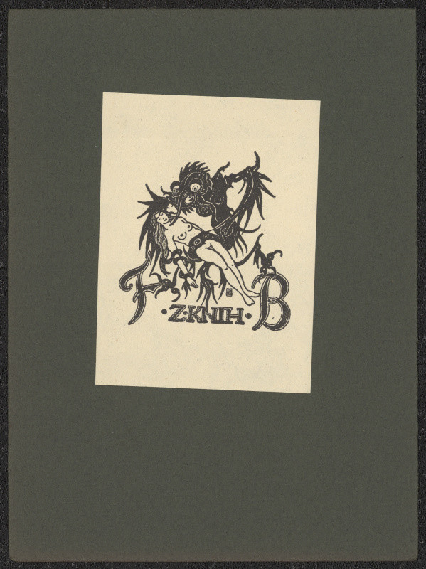 Leo Brož - Z knih F.B. (Brožová). in Groteskní ex-libris Leo Brože 1920-24