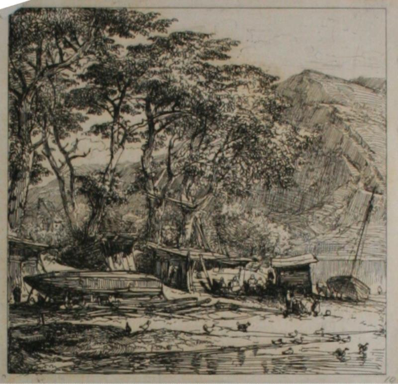 Caspar Johann Nepomuk Scheuren - Na břehu horského jezera