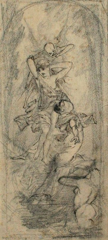 Alfons Mucha - Studie ilustrace k Undině