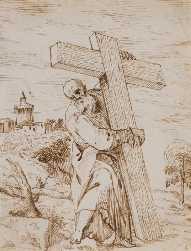 neznámý malíř - Světec s křížem