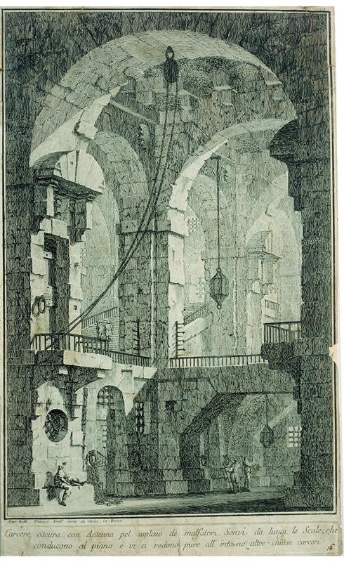 Giovanni Battista Piranesi - Vězení, list z cyklu Carceri d'invenzione, 16