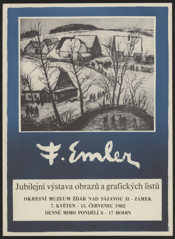 neznámý - E. Emler, Jubilejní výstava obrazů a grafických listů, Okres. muzeum Ždár n. S. .. 1982
