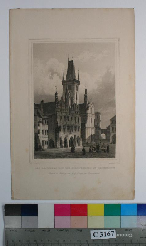 Emil Ernst Höfer - Das  Rathaus  und  die  Stadtkirche  in  Leitmeritz