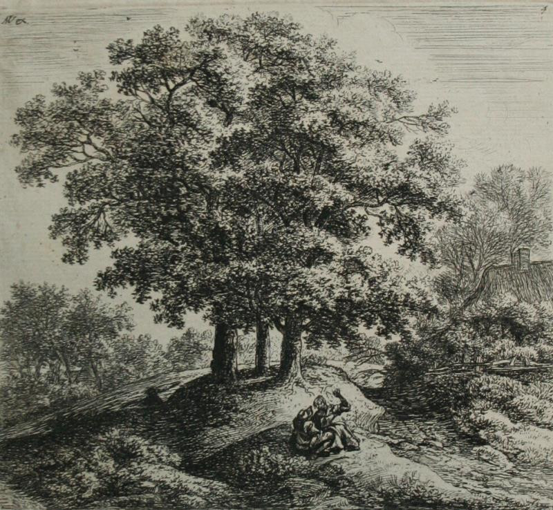 Anthonis (Anthonie) Waterloo - Muž se ženou sedící na pahorku