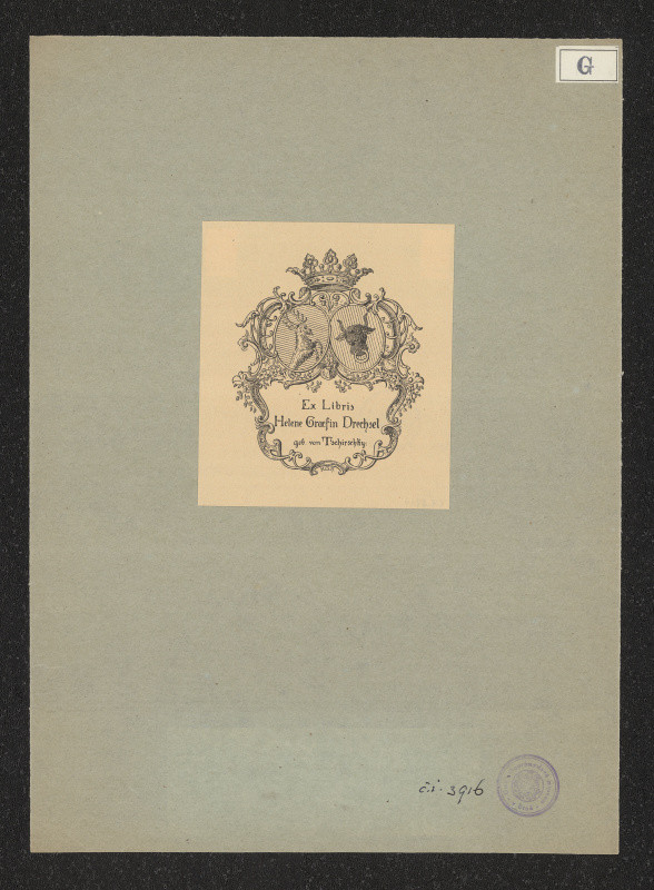 Kitty von Gise (Prinzessin zu Hohenlohe) - Exlibris Helene Groefin Drechsel