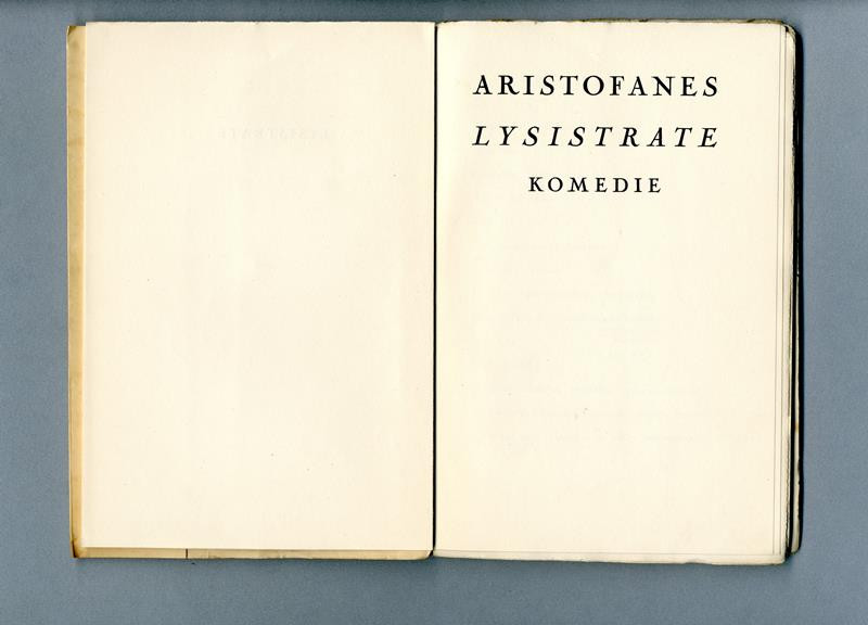 Vratislav Hugo Brunner, Grafia, Kvasnička a Hampl, Ferdinand Stiebitz, Aristofanés - Lysistrate. Komedie