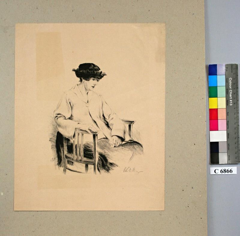 Petr Dillinger - Sedící žena v klobouku