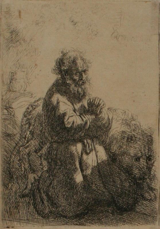 Rembrandt van Rijn - Sv. Jeroným na modlitbách