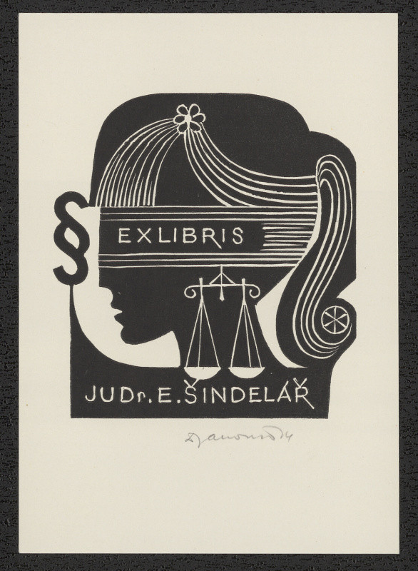 Dušan Janoušek - Ex Libris JUDr. E. Šindelář