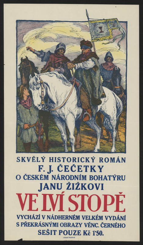 neznámý - Plakát na román F J. Čečetky, Ve lví stopě