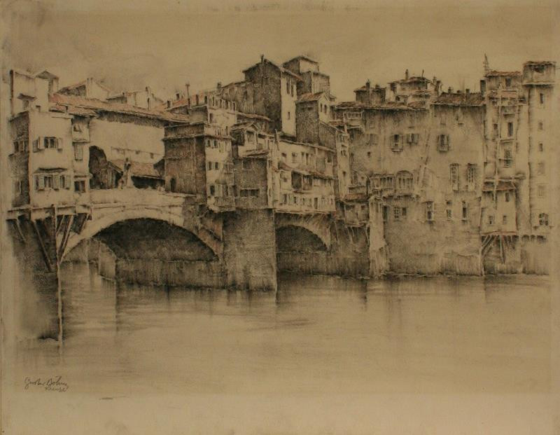 Gustav Böhm - Ponte Vecchio ve Florencii