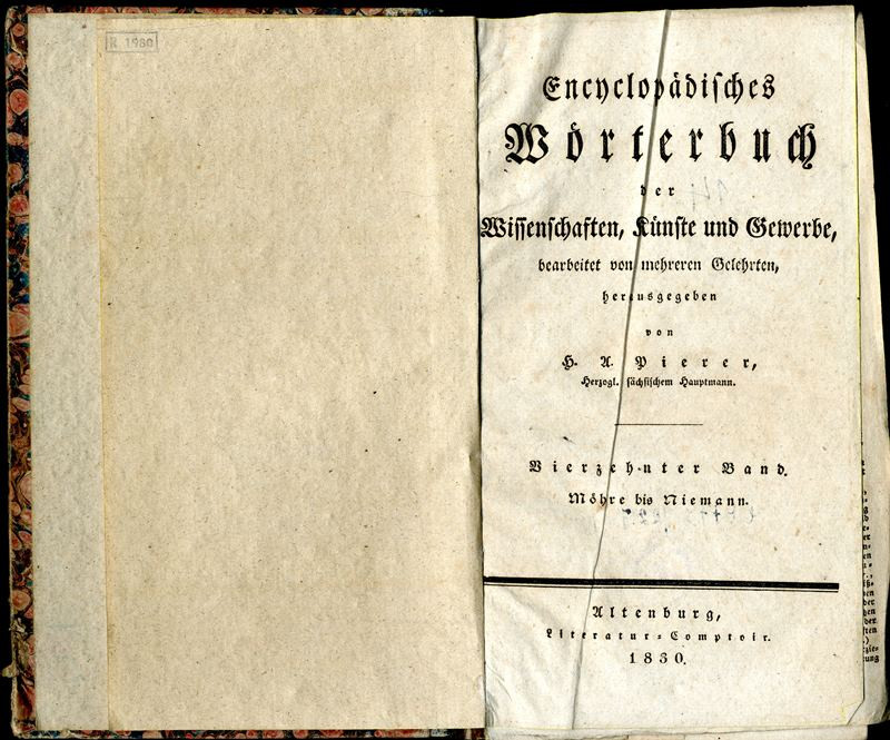 Heinrich August Pierer - Encyclopädisches Wörterbuch der Wissenschaften, Künste und Gewerbe. Vierzehnter Band