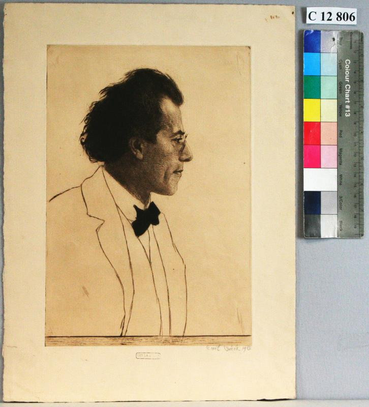 Emil Orlik - Podobizna  muže  s  cvikrem  Gustava  Mahlera