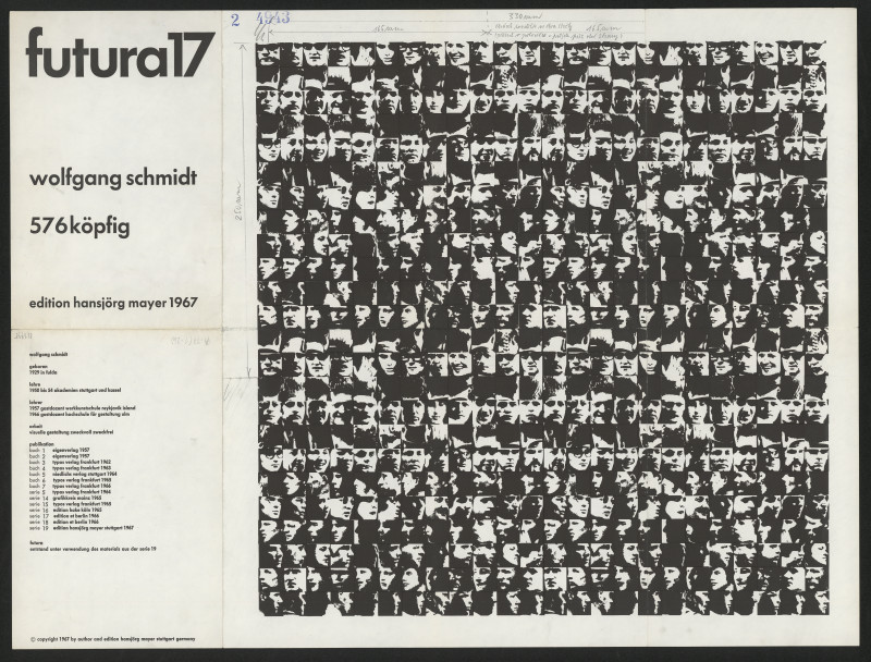 Wolfgang Schmidt - 576 köpfig, Futura 17 edition Hansjörg Mayer, Stuttgart, Germany (1-26)