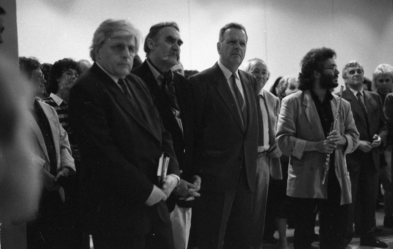 Dagmar Hochová - Vernisáž výstavy Sochy (poslance České národní rady) Vladimíra Preclíka v Mánesu, 8. 10. 1991