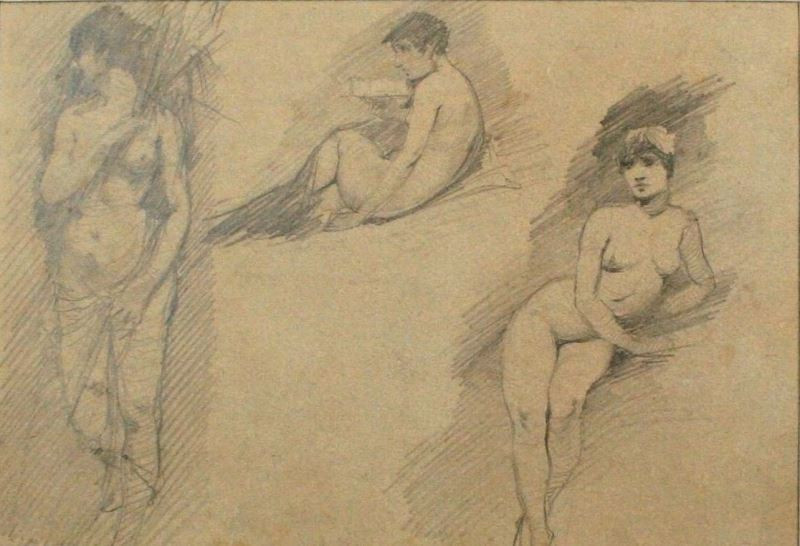 Alfons Mucha - Studie aktu ženy